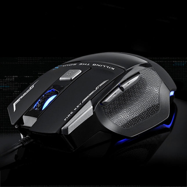AULA Series SoulKiller II Colourful Light 7D Optical Competitive USB Wired Game Mouse, Maximum Resolution of 3500 DPI(Black)-garmade.com