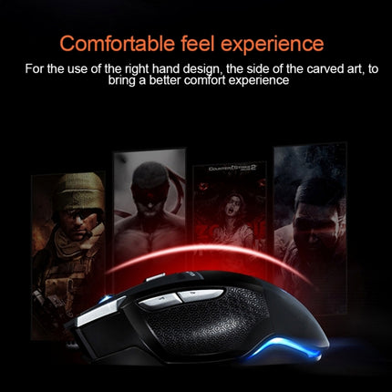 AULA Series SoulKiller II Colourful Light 7D Optical Competitive USB Wired Game Mouse, Maximum Resolution of 3500 DPI(Black)-garmade.com