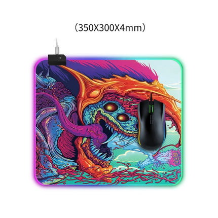 Computer Monster Pattern Illuminated Mouse Pad, Size: 35 x 30 x 0.4cm-garmade.com