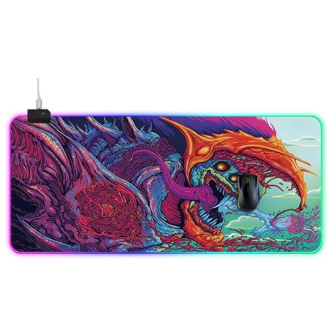 Computer Monster Pattern Illuminated Mouse Pad, Size: 90 x 40 x 0.4cm-garmade.com