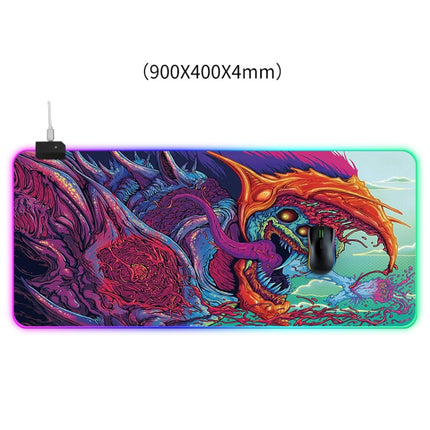 Computer Monster Pattern Illuminated Mouse Pad, Size: 90 x 40 x 0.4cm-garmade.com