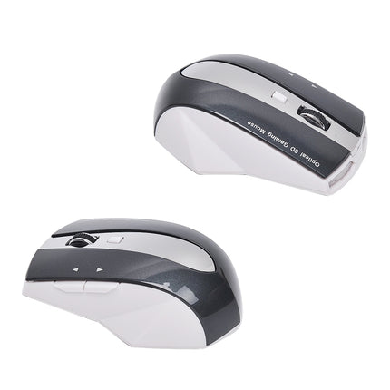 MZ-011 2.4GHz 1600DPI Wireless Rechargeable Optical Mouse with HUB Function(White + Royal Blue)-garmade.com