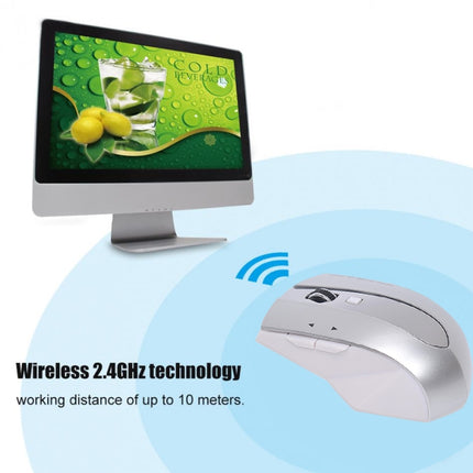 MZ-011 2.4GHz 1600DPI Wireless Rechargeable Optical Mouse with HUB Function(Blue)-garmade.com