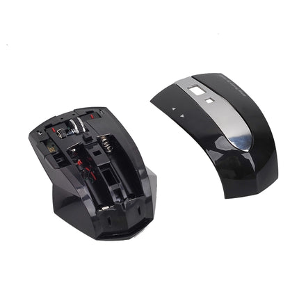 MZ-011 2.4GHz 1600DPI Wireless Rechargeable Optical Mouse with HUB Function(Black Silver)-garmade.com