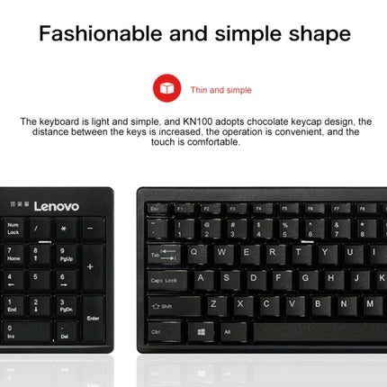 Lenovo KN100 Simple Wireless Keyboard Mouse Set (Black)-garmade.com