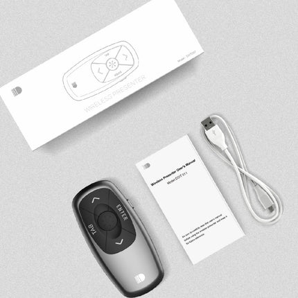 Doosl DSIT011 2.4GHz Mini Rechargeable PowerPoint Presentation Remote Control, Control Distance: 100m(Black)-garmade.com