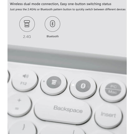 Xiaomi MIIIW 102 Keys Bluetooth + 2.4GHz Wireless Dual Modes Keyboard(White)-garmade.com