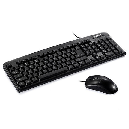 Lenovo KM4800 Simple Wired Keyboard Mouse Set, Matte Version (Black)-garmade.com