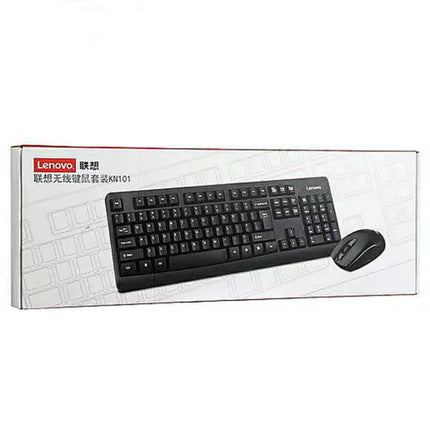 Lenovo KN101 Simple Wireless Keyboard Mouse Set (Black)-garmade.com