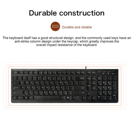 Lenovo K5819 Office Simple Ultra-thin Wired Keyboard (Black)-garmade.com