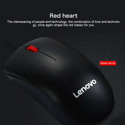 Lenovo M120 Pro Fashion Office Red Dot Wireless Mouse (Black)-garmade.com