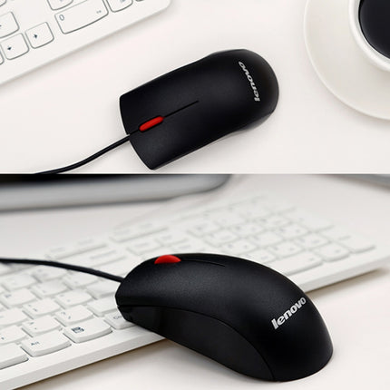Lenovo M120 Pro Fashion Office Red Dot Wired Mouse (Black)-garmade.com