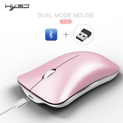 HXSJ T23F Bluetooth + 2.4GHz Wireless Dual Modes 4-Keys 1600 DPI Adjustable Ergonomics Optical Mouse-garmade.com