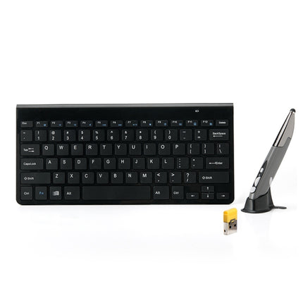 KM-909 2.4GHz Wireless Multimedia Keyboard + Wireless Optical Pen Mouse with USB Receiver Set (Black)-garmade.com