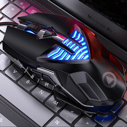 YINDIAO G4 3200DPI 4-modes Adjustable 7-keys RGB Light Programmable Wired Gaming Mouse (Black)-garmade.com