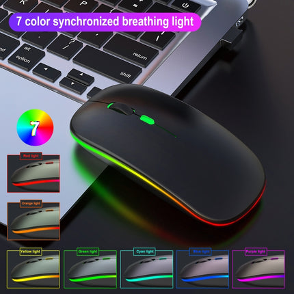 HXSJ M40 4 Key 2.4G Colorful Wireless Silent Mouse (Black)-garmade.com