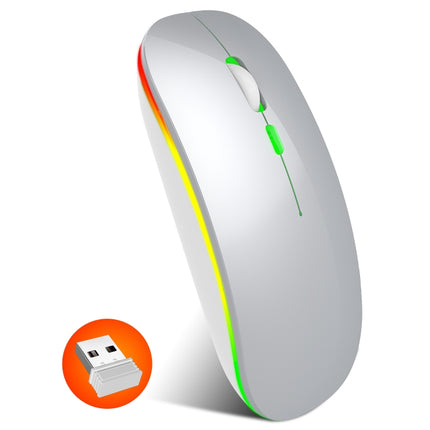 HXSJ M40 4 Key 2.4G Colorful Wireless Silent Mouse (Silver)-garmade.com