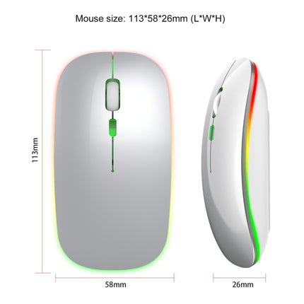 HXSJ M40 4 Key 2.4G Colorful Wireless Silent Mouse (Silver)-garmade.com