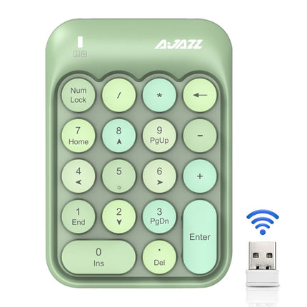 Ajazz AK18 2.4G Mini Wireless Mixed Color Keys Numeric Keyboard (Green)-garmade.com