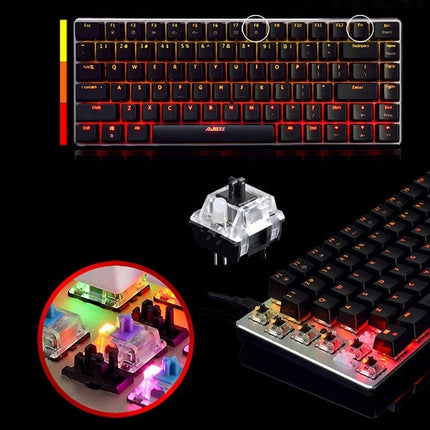 Ajazz 82 Keys Laptop Computer RGB Light Gaming Mechanical Keyboard (Black Blue Shaft)-garmade.com