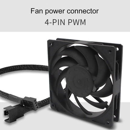 F120 Computer CPU Radiator Cooling Fan (Black)-garmade.com