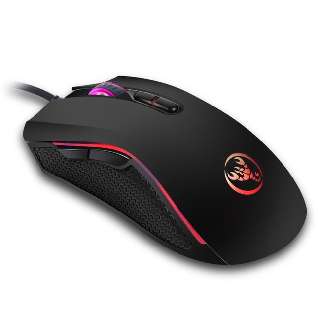 HXSJ A869 Colorful Glowing Wired Game 7-Keys 3200 DPI Adjustable Ergonomics Optical Mouse-garmade.com