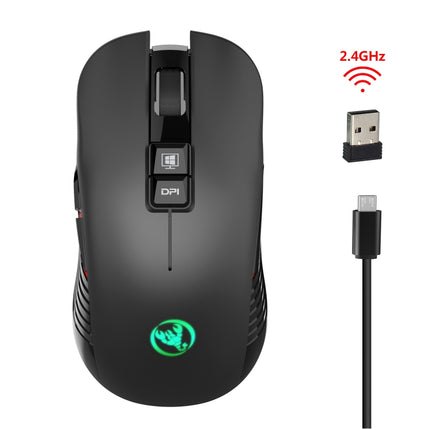 HXSJ T30 2.4GHz 8-key USB Rechargeable Colorful Glowing 3600DPI Four-speed Adjustable Wireless Optical Mute Gaming Mouse-garmade.com