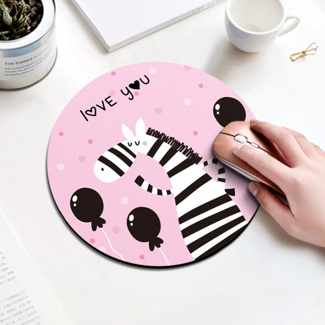Zebra Pattern Circular Mouse Pad, Diameter: 22cm-garmade.com