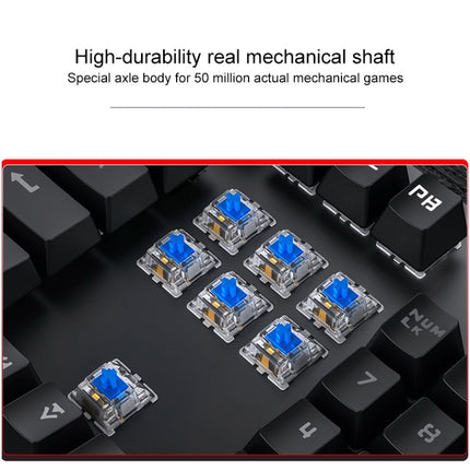 YINDIAO Electroplating Punk Mixed Light USB Mechanical Gaming Wired Keyboard, Black Shaft (Black)-garmade.com