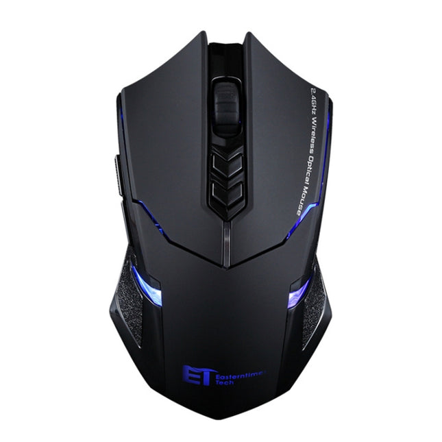ET X-08 7-keys 2400DPI 2.4G Wireless Mute Gaming Mouse with USB Receiver & Colorful Backlight (Black)-garmade.com