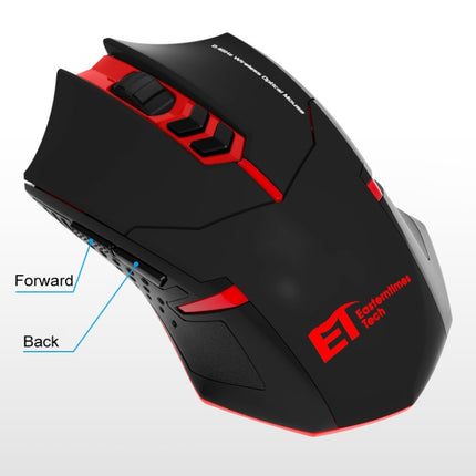 ET X-08 7-keys 2400DPI 2.4G Wireless Mute Gaming Mouse with USB Receiver & Colorful Backlight (Black)-garmade.com