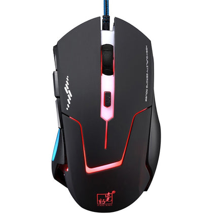 Chasing Leopard T7 USB 6-keys 2400DPI Three-speed Adjustable Backlight Wired Optical Gaming Mouse Built-in Counter Weight, Length: 1.8m-garmade.com
