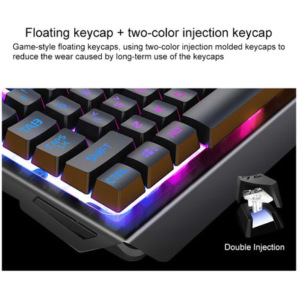 YINDIAO V2 Mechanical Feel Gaming Keyboard Mouse Set (White Rainbow Light)-garmade.com