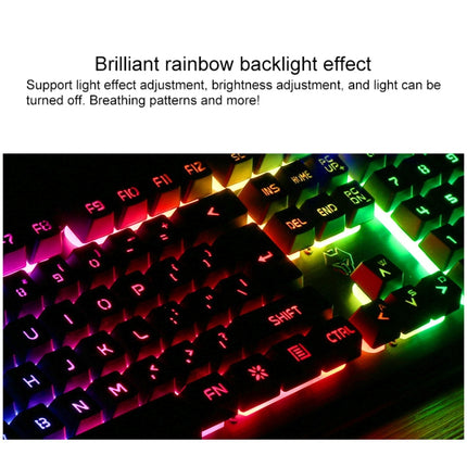 YINDIAO V2 Mechanical Feel Gaming Keyboard Mouse Set (Black Rainbow Light)-garmade.com