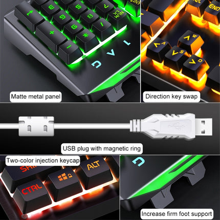 YINDIAO V2 Mechanical Feel Gaming Keyboard Mouse Set (White Ice Blue light)-garmade.com