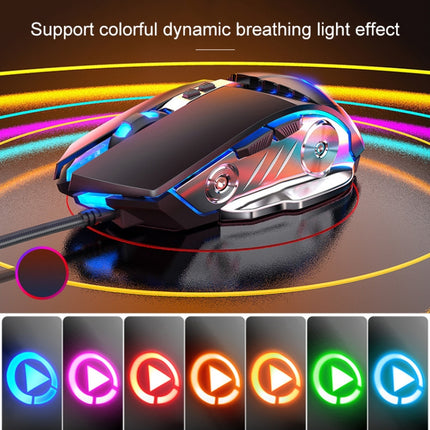 YINDIAO V2 Mechanical Feel Gaming Keyboard Mouse Set (Black Orange Yellow Light)-garmade.com