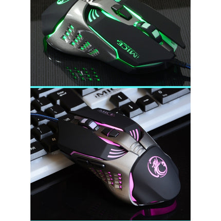 iMICE V5 USB 7 Buttons 4000 DPI Wired Optical Colorful Backlight Gaming Mouse (Black)-garmade.com