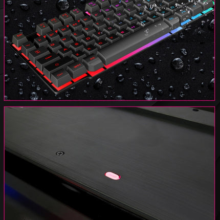 iMICE AK-600 Wired USB Floating Keycap Characters Glow Backlit Gaming Keyboard(Black)-garmade.com