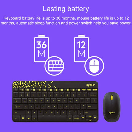 Logitech MK240 Nano Wireless Keyboard and Mouse Set (White)-garmade.com