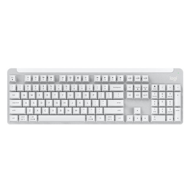 Logitech K865 104 Keys Wireless Bluetooth Mechanical Keyboard, Red Shaft (White)-garmade.com