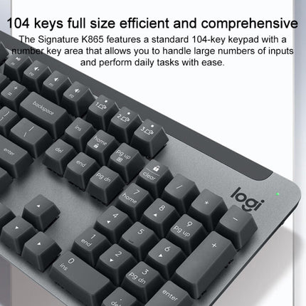 Logitech K865 104 Keys Wireless Bluetooth Mechanical Keyboard, Red Shaft (White)-garmade.com