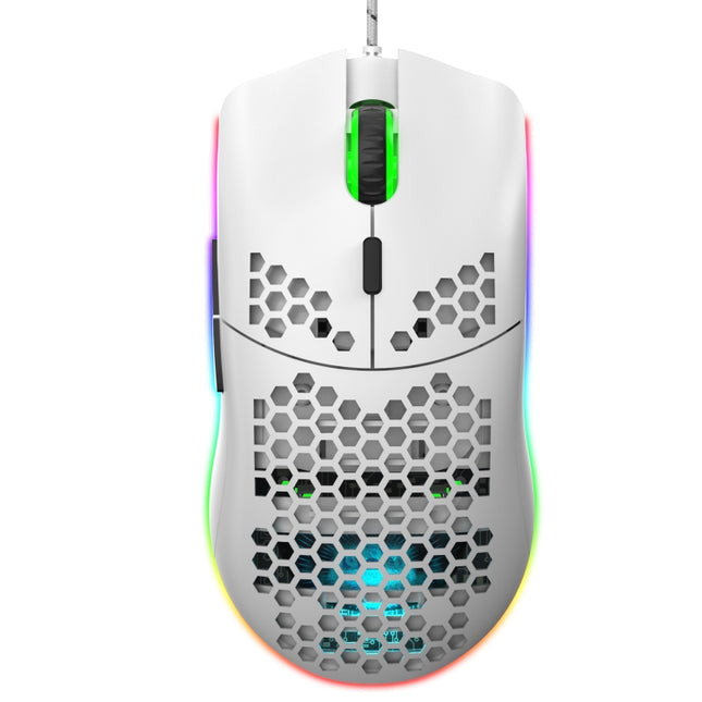 HXSJ J900 6 Keys RGB Lighting Programmable Gaming Wired Mouse (White)-garmade.com