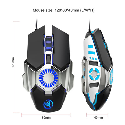 HXSJ J700 Colorful Lighting Programmable E-sports Gaming Wired Mouse-garmade.com