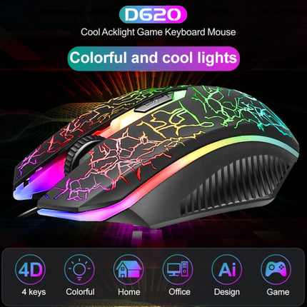 SHIPADOO D620 104-key Wired RGB Color Cracked Backlight Gaming Keyboard Mouse Kit-garmade.com