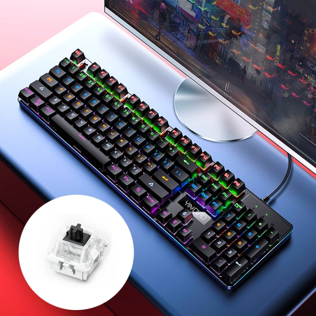 YINDIAO ZK-3 USB Mechanical Gaming Wired Keyboard, Black Shaft (Black)-garmade.com