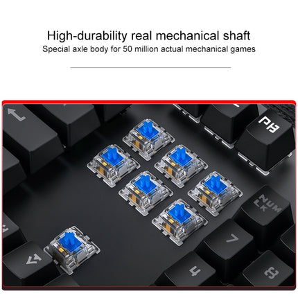 YINDIAO ZK-3 USB Mechanical Gaming Wired Keyboard, Blue Shaft (White)-garmade.com