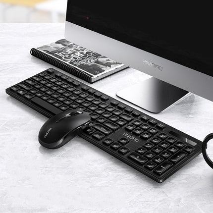 YINDIAO V3 Max Business Office Silent Wireless Keyboard Mouse Set (Black)-garmade.com