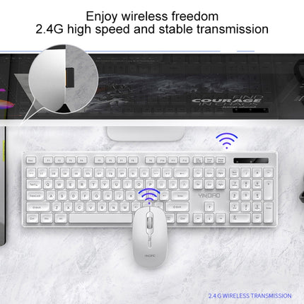 YINDIAO V3 Max Business Office Silent Wireless Keyboard Mouse Set (White)-garmade.com