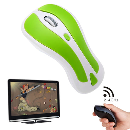 PR-01 6D Gyroscope Fly Air Mouse 2.4G USB Receiver 1600 DPI Wireless Optical Mouse for Computer PC Android Smart TV Box (Green + White)-garmade.com