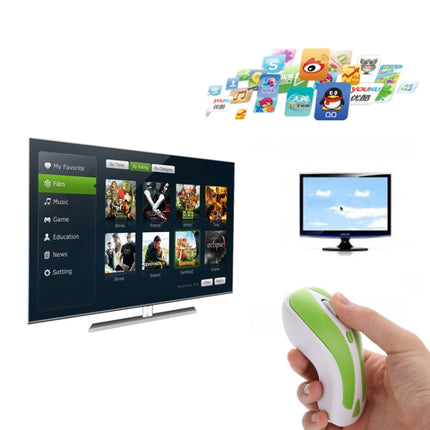 PR-01 6D Gyroscope Fly Air Mouse 2.4G USB Receiver 1600 DPI Wireless Optical Mouse for Computer PC Android Smart TV Box (Green + White)-garmade.com